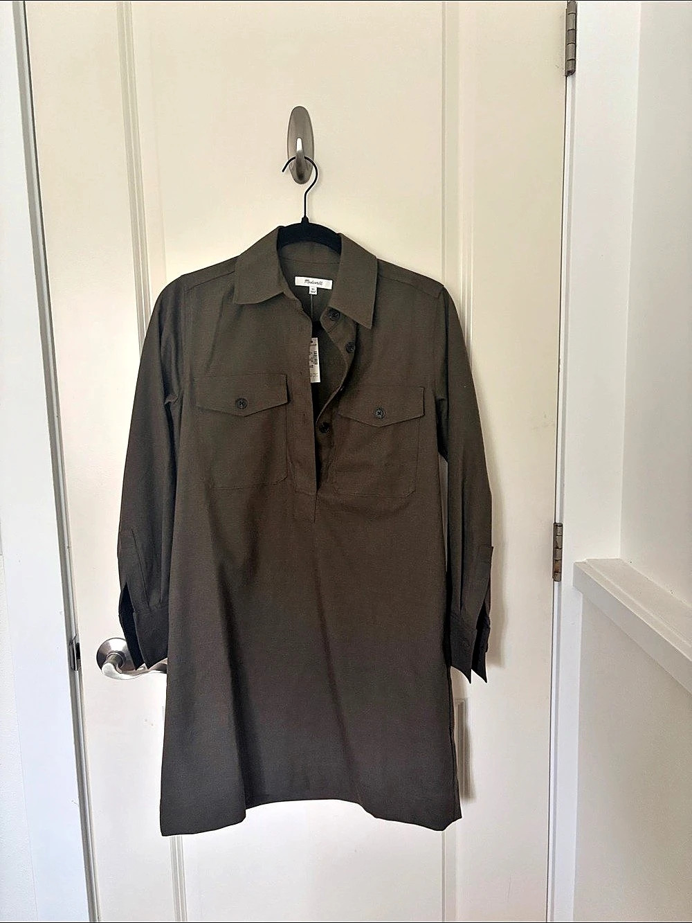 Madewell Button-Up Mini Shirtdress Utility Shirt XS, NWT